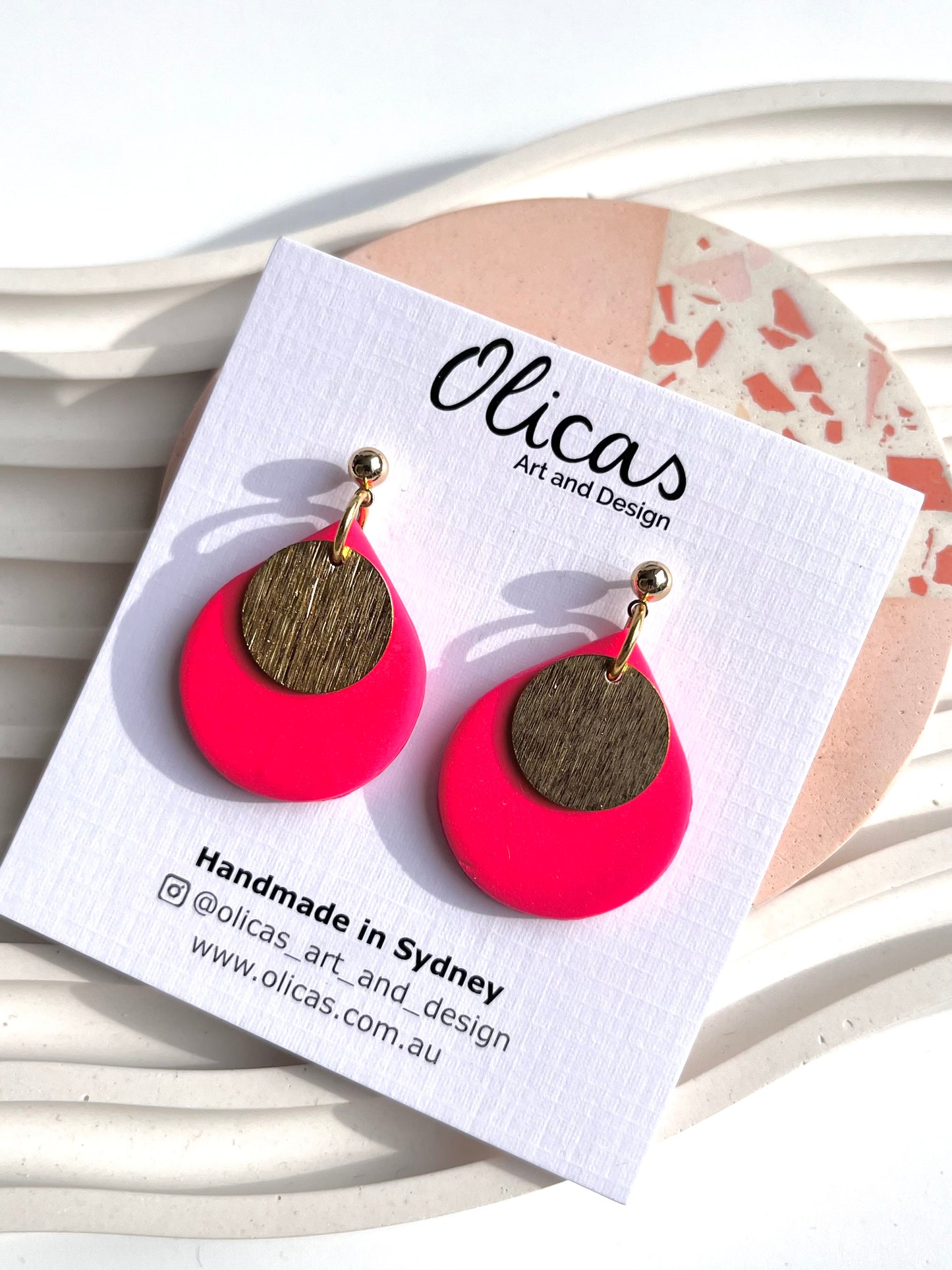 Coco Ball Stud Dangles in Block Colours