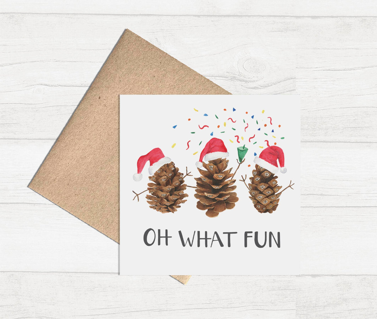 Watercolour Christmas Card - 3 Pine Cones