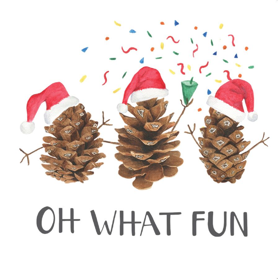 Watercolour Christmas Card - 3 Pine Cones