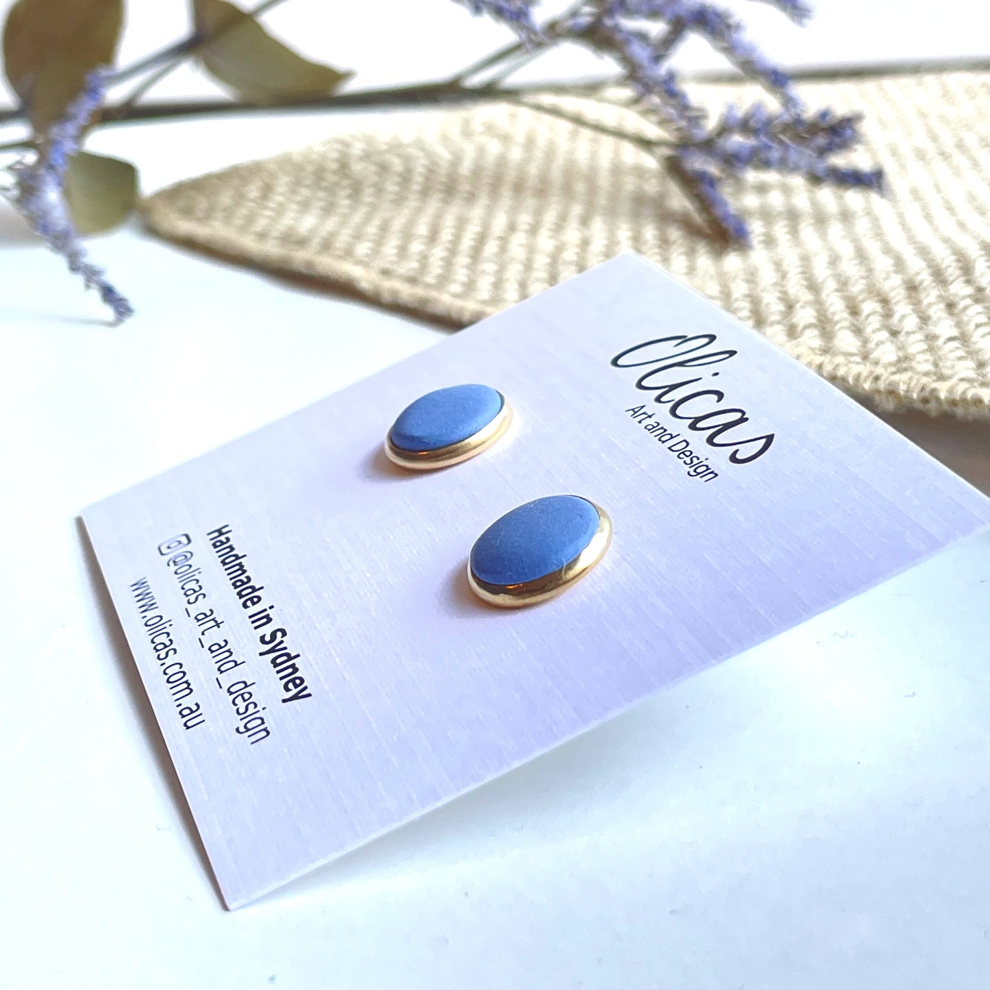 Mia Mini Studs in Blue