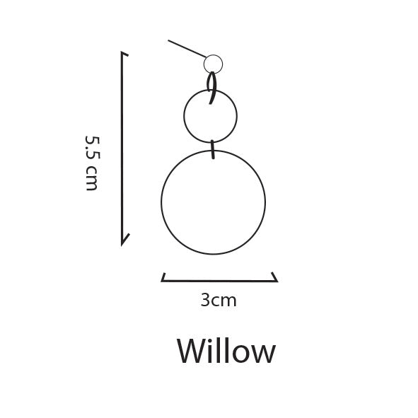 Willow Dangles in Blue Wiggles Pattern