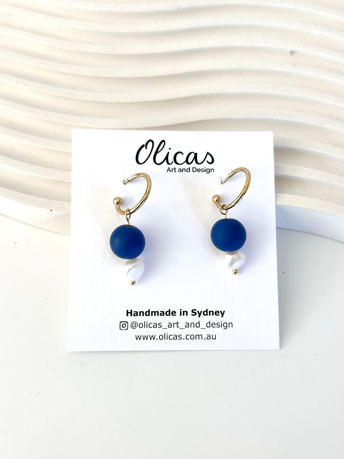 Tilly Dangles with Fresh Pearls in Block Colours
