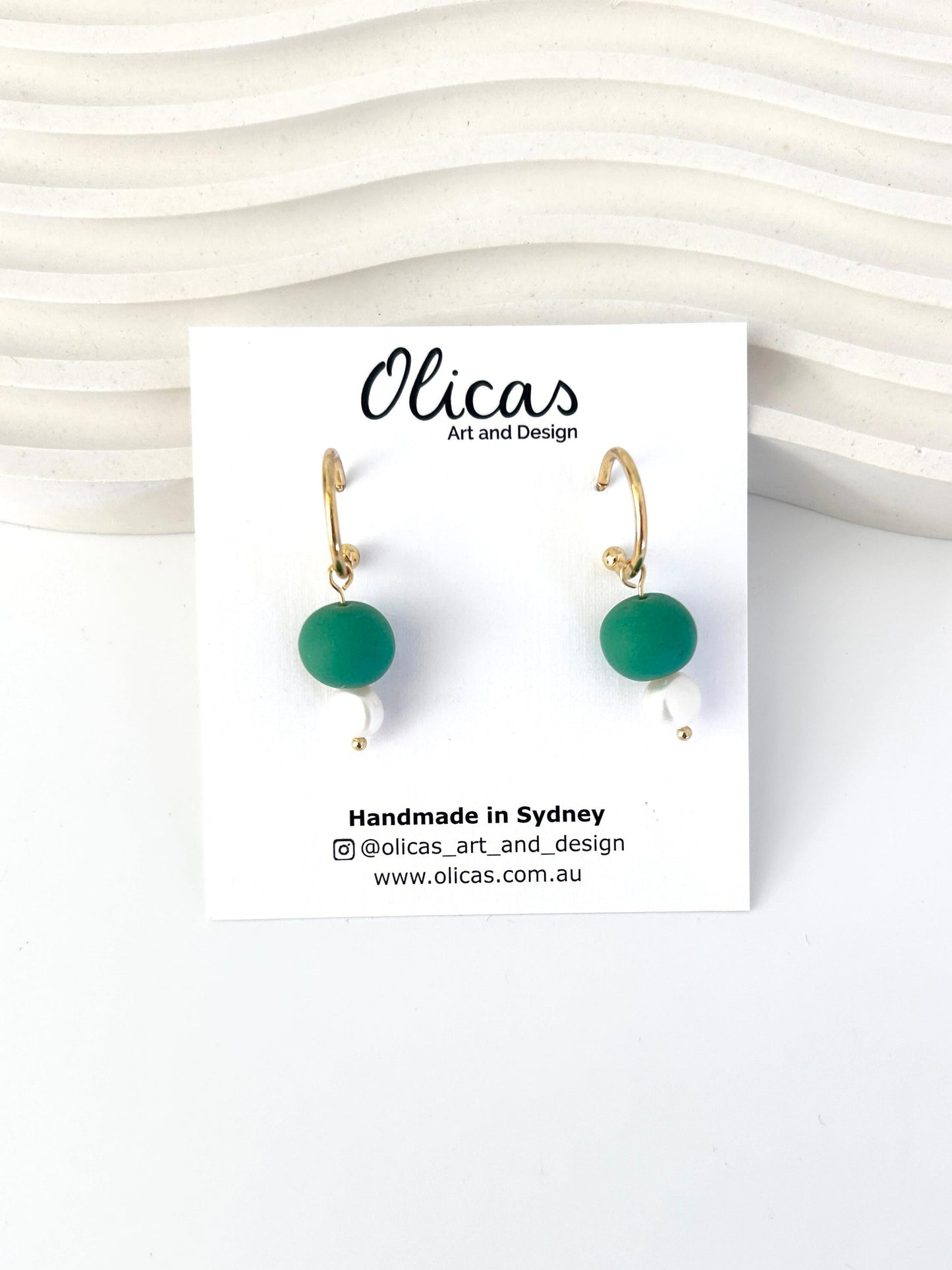 Tilly Dangles with Fresh Pearls in Block Colours